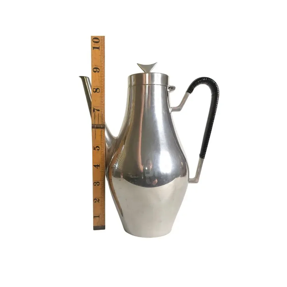 Reed & Barton MCM Pewter Coffee Pot, Denmark Pattern, John Prip Designer